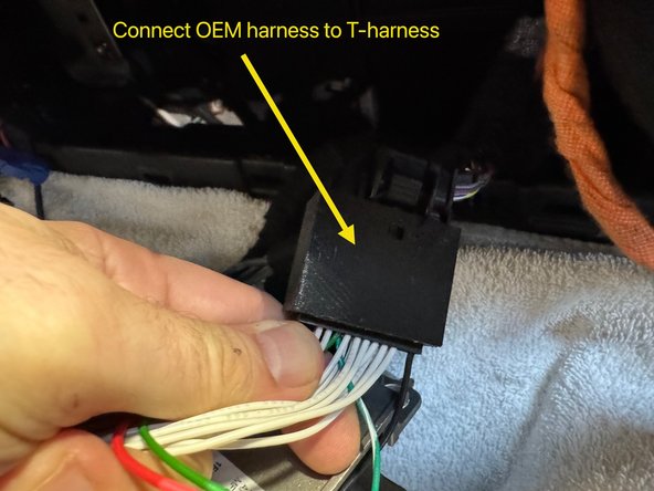 Connect OEM harness to mating plug on T-harness