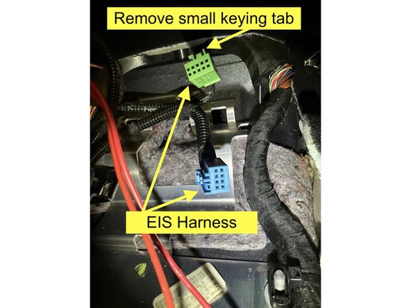 There is a small keying tab on the top of the connector. Using a small cutting tool, carefully cut off the keying tab flush with the shell of the connector. See pictures.