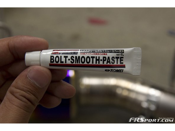Tomei includes some &quot;bolt-smooth-paste&quot; to help with the install. Liberally apply this to all clamp bolts, the bolts &amp; nuts, and the exhaust hangers.