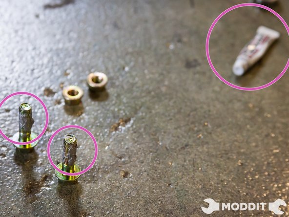 The next step in the installation is easy, before bolting anything up prep for the install. Apply the Tomei Bolt Smooth Paste so that the bolts do not seize or get stuck in the future.