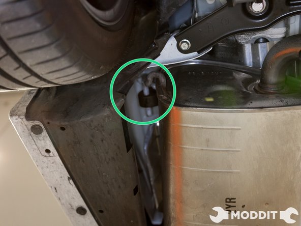 Since the midpipe is gone, the mufflers are free to be removed now.