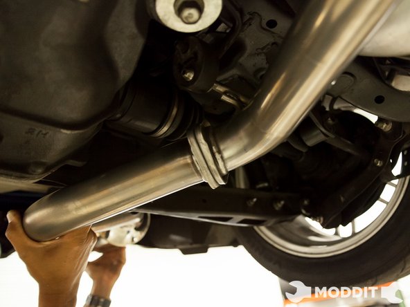 Mount the axle back portion of the exhaust