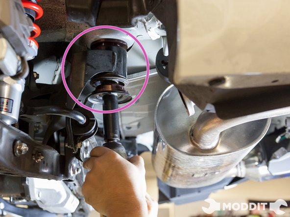 At the other side or opposing rear sub-frame bushing,  simply repeat step 5  and proceed to tighten to factory Spec.