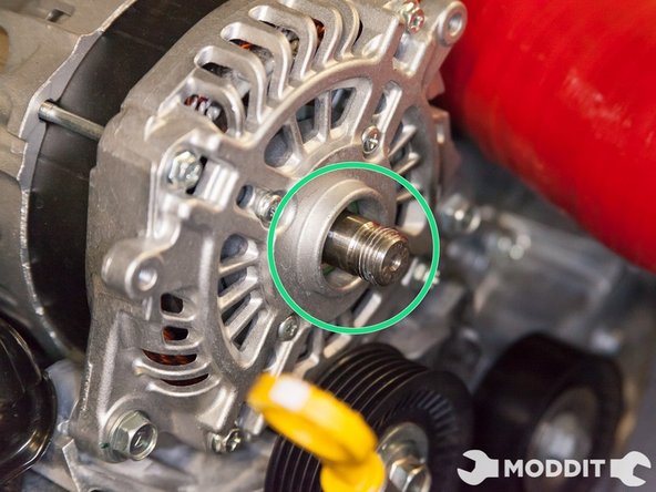 Note: When removing the crank pulley, do not allow the crank pulley hub to back out of the timing cover. If this occurs, you will need to align the internal keyway with the crankshaft before assembly.