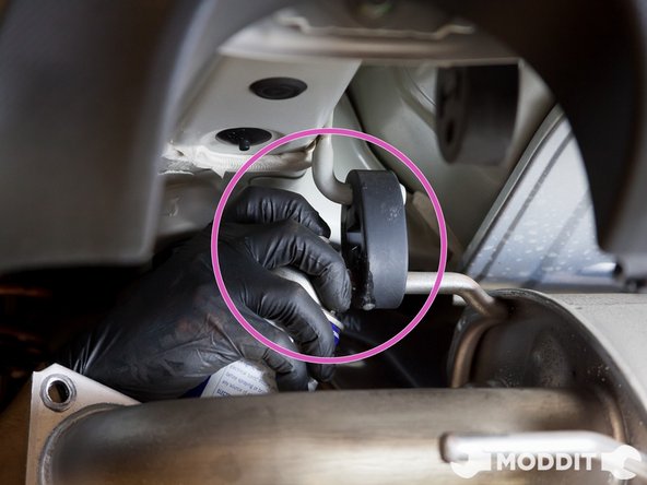 Lubricant spray will assist in separating the bushing from the support.