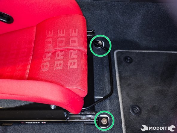 it is now time to bolt the seat into the car. We did both sides of the car so a matching pair of bucket seats will be shown.