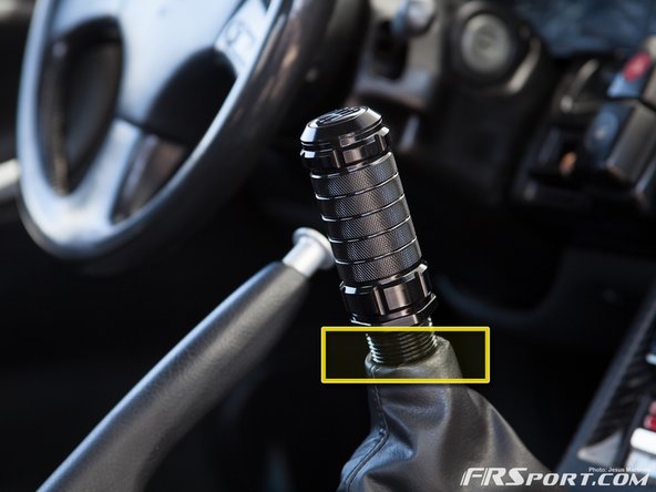 Something to note for the OCD guys like myself  is that if you’re rocking the oem shift boot the upper part of it won’t stay close or connected to the bottom part of the shift knob. Although it looks like it’s closing the gap in the image as soon a one is shifting this will separate and you will have a slight gap.