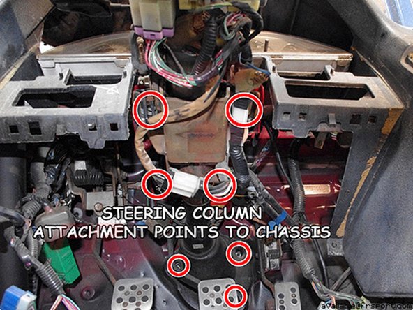 Option 2: You can also remove the entire steering column from the interior in order to install the DIF power steering bushing.