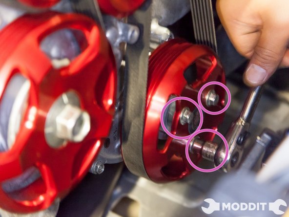 Note: For the crank pulley, torque to 94 ft/lbs.