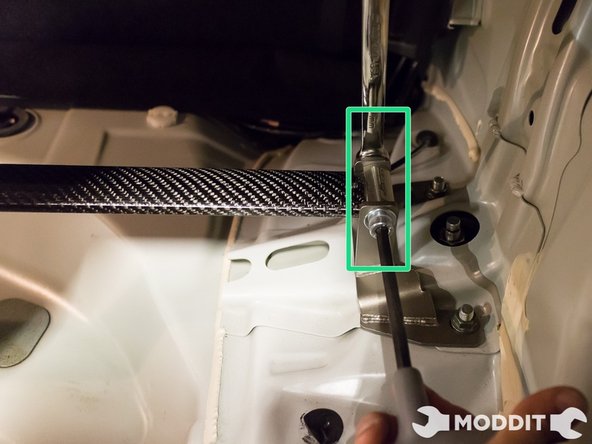 After torquing the strut nuts down, go ahead and tighten the hex bolts on the strut bar as well.