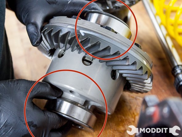 After you have placed the LSD ring onto the Differential. It is now time to work on putting it back inside of the pumpkin