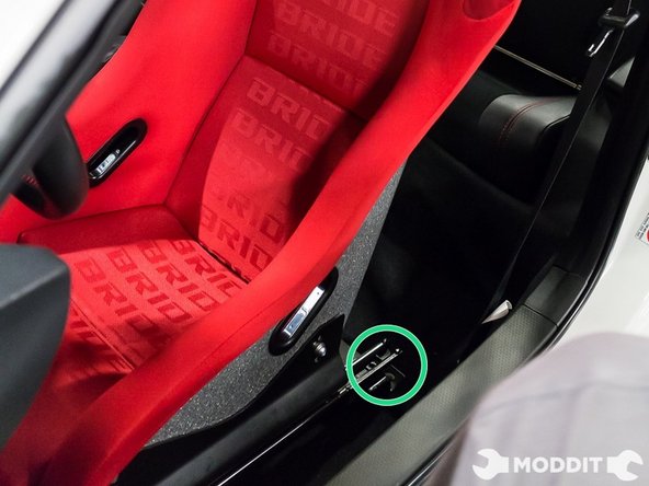 Line up the seat bracket to the holes of the chassis and use the stock bolts to bolt the new seats back in.