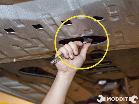 After all the oil is completely out start putting the drain bolt back on.  When replacing the nut you will find that there is quite a bit less thread before you continue to turn the nut into place. This is because you added the crush washer and simply needed to turn harder; it is called a crush washer for a reason.