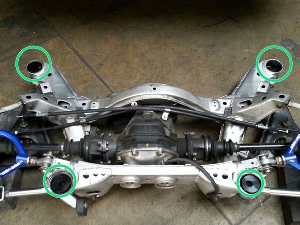 All pressed-in bushings should look like what is in the picture to the left. Check to make sure all bushings are flush and pressed in completely.
