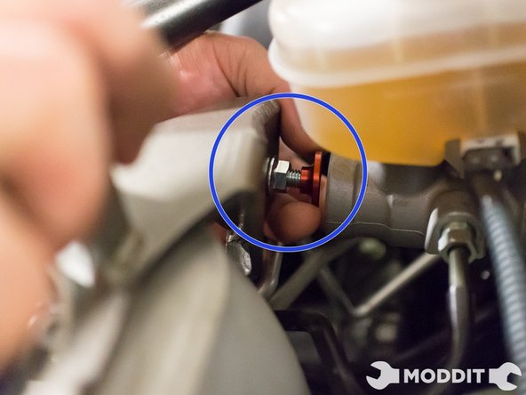 Caution: The tab that goes into the BMC is not threaded. Be very careful when putting it on because it CAN fall into the engine bay. It fell when we were doing the install, which caused us some extra time.