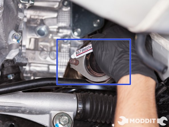 Tomei also provides bolt smooth paste to install on the threads on the overpipe. Smooth paste can be substitued with traditional anti seize,