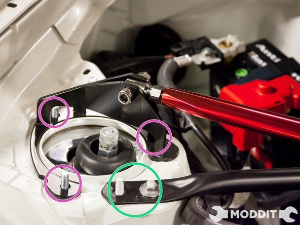 The Tanabe bar is designed in a way that will bolt up to the designated location without removing the two Firewall-to-Strut Shock Tower bars that come with the Subaru BRZ