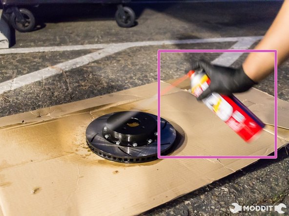 Spray the face of the brake down again with brake cleaner after all the residue is gone and let it evaporate