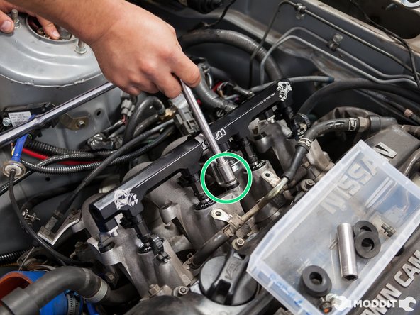 Tighten down the fuel rail to the factory recommended torque specs.