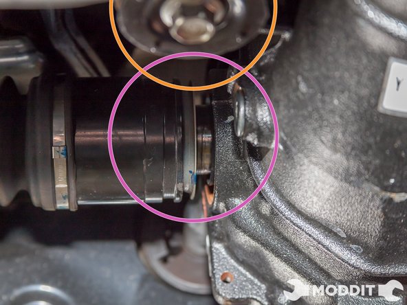 Again we did this while the differential was secure so when one applies force to the axles the Differential does not move and counteract your attempts to remove it.