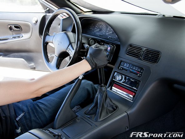 In this image he is shifting into first gear