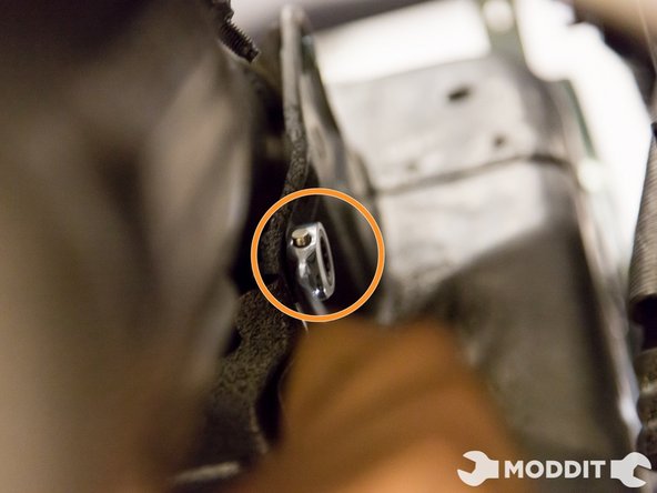 There is one on the interior to the shield itself; use the proper amount of extensions to reach