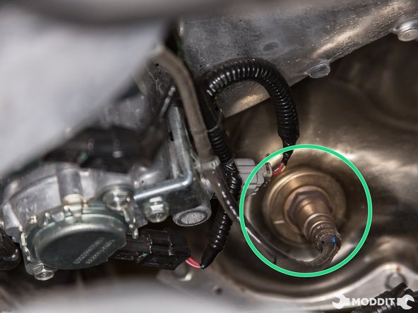 With the o2 sensor removal tool, go ahead and remove the o2 sensor on top portion of the header.