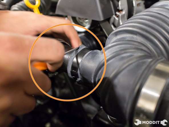 Repeat process with sound generator tube to inlet hose.