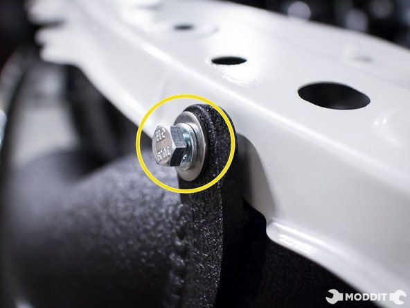 With the Perrin supplied hardware, secure but do not tighten the Perrin pipe to the radiator support.