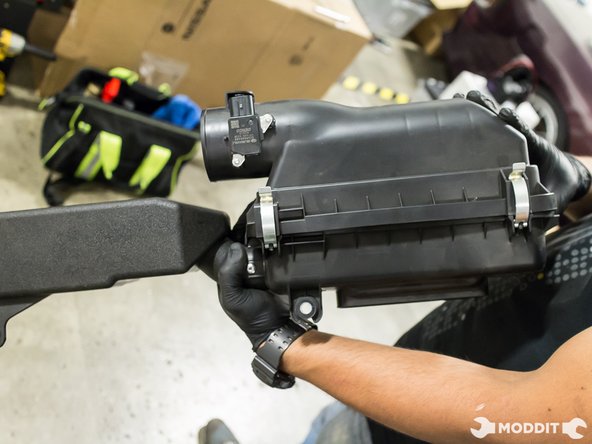 The intake filter box can now be removed.