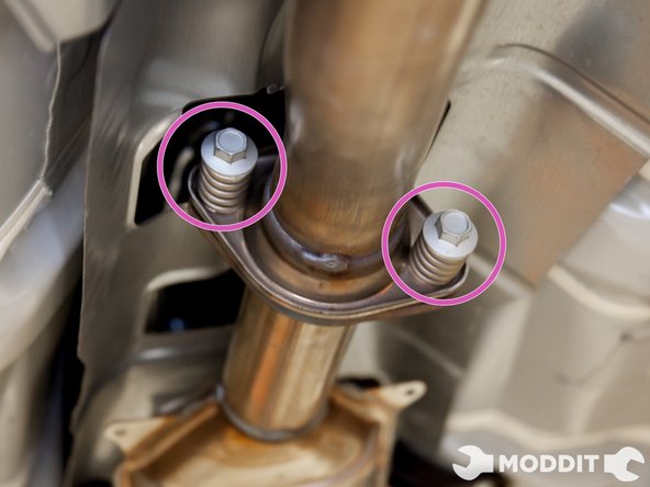 Since it is being held up by an exhaust hanger, it will not fall.