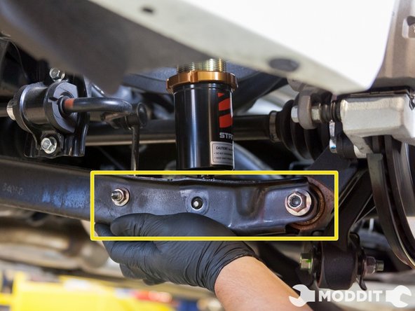 Install of the new Rear Stance Coilover is the opposite of removal. We used the included diagrams that came with the coilovers for torque specs.