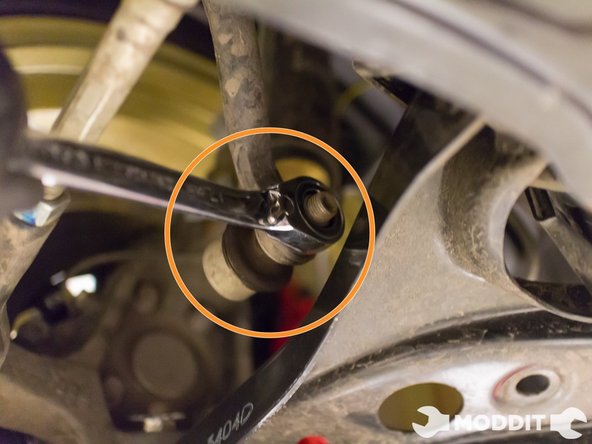 If the end links are seized on the sway bar, you can use a mallet to tap on the head of the end link to get it out of the sway bar.