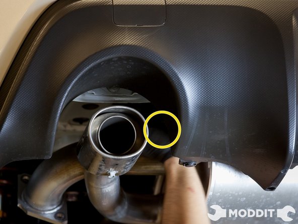 Be sure to put some cardboard on the ground below your exhaust so you don't scratch the exhaust when it swings down.