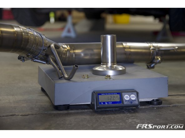 The Tomei Expreme Titanium Exhaust weighed in at just barely over 12 lbs with hardware!