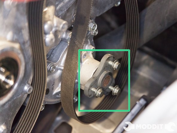 Note: When removing the crank pulley, do not allow the crank pulley hub to back out of the timing cover. If this occurs, you will need to align the internal keyway with the crankshaft before assembly.