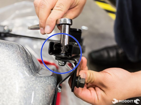 Once all the nuts and bolts are together on the rail, properly tighten all of them together.