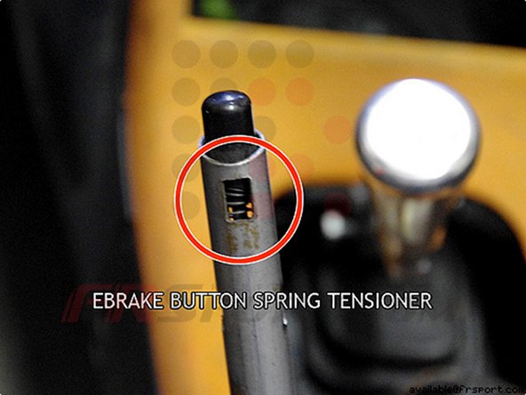 As you can see in the image to the left, there is a spring which pushes against the stock e-brake button.