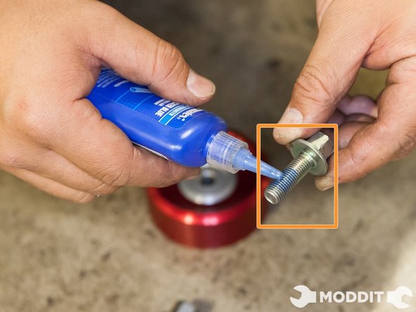 Put the blue thread locker on the bolt for the idler pulley