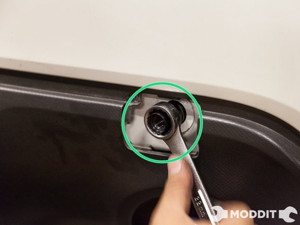 Remove tow hook loop, and then install the assembly into the tow hook hole.