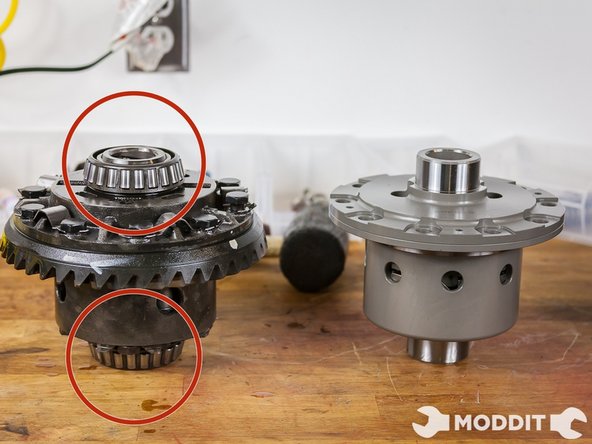 Once you have the LSD out it is time to prep for re-installation, using new parts and borrowing some from the oem LSD.