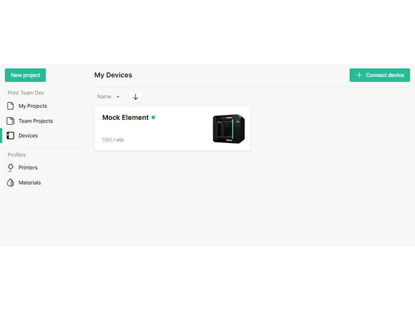 Visit the Devices menu and double-click on the linked Element printer to view its status and controls.