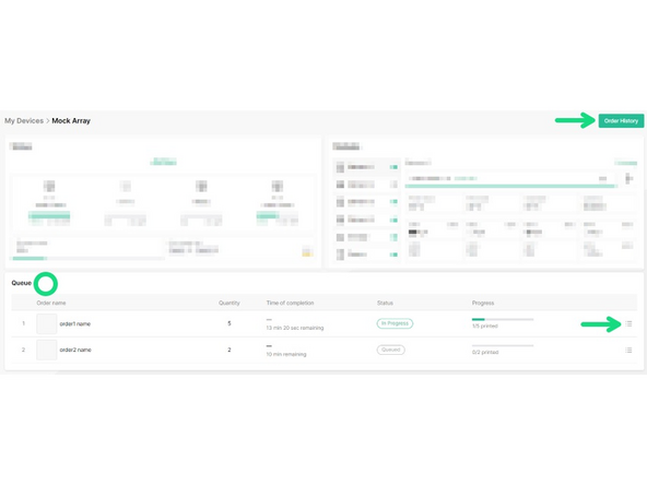 Modules: Provides more details for each Element printer, the storage and gantry systems. Access printer controls for each Element printer, and options to deactivate Element.