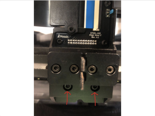 A possible cause of misalignment is due to a skewed or loose fixed end. To check for this, turn off Element and remove the Print Head