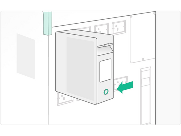 Use two hands to hold the Material Pod and ensure it is secure before leaving it in place
