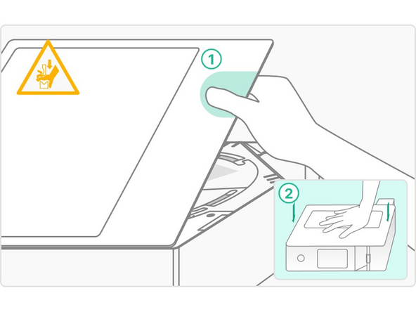 Secure the Material Pod lid by firmly pressing it into place ensuring that the outside is flush with the Material Pod on all sides. Take care when completing this step, an incomplete lid installation may cause damage to the filament due to moisture absorption