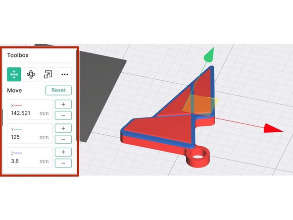 Toolbox: Tools are available for translating/moving, rotation, and scaling.