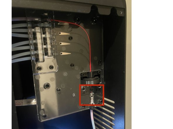 In the Palette X assembly, the sensor is located just below the cutter. To test the sensor, feed filament through Palette X manually, or by using Material Pod controls under Materials > Drive