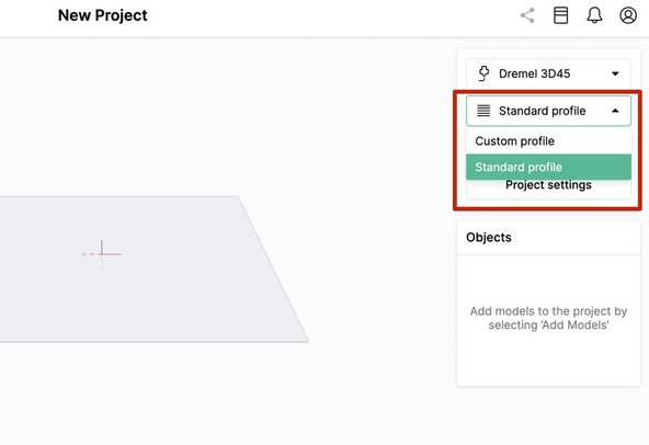 When creating a new project, select a style profile for the setup.