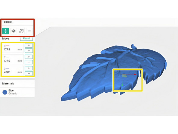 Select the model and use the position, scale and rotate tools in the Toolbox on the left